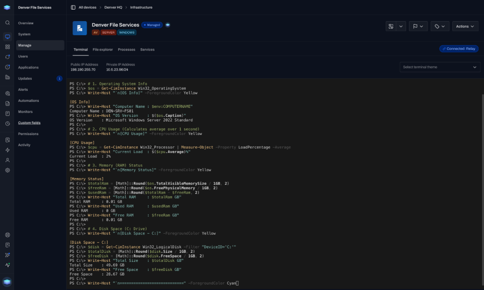 a native background terminal session
