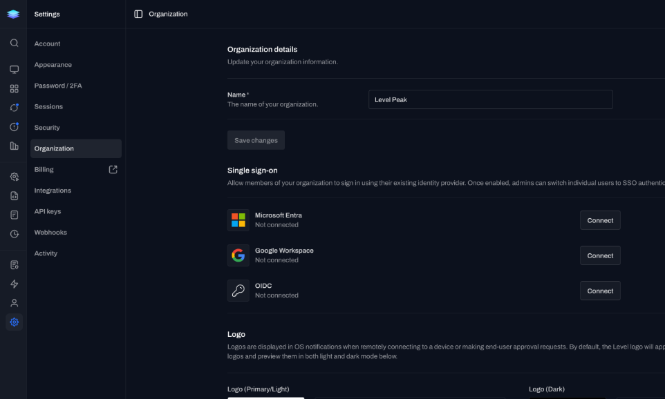 single sign-on through Okta, Google, or Authentik