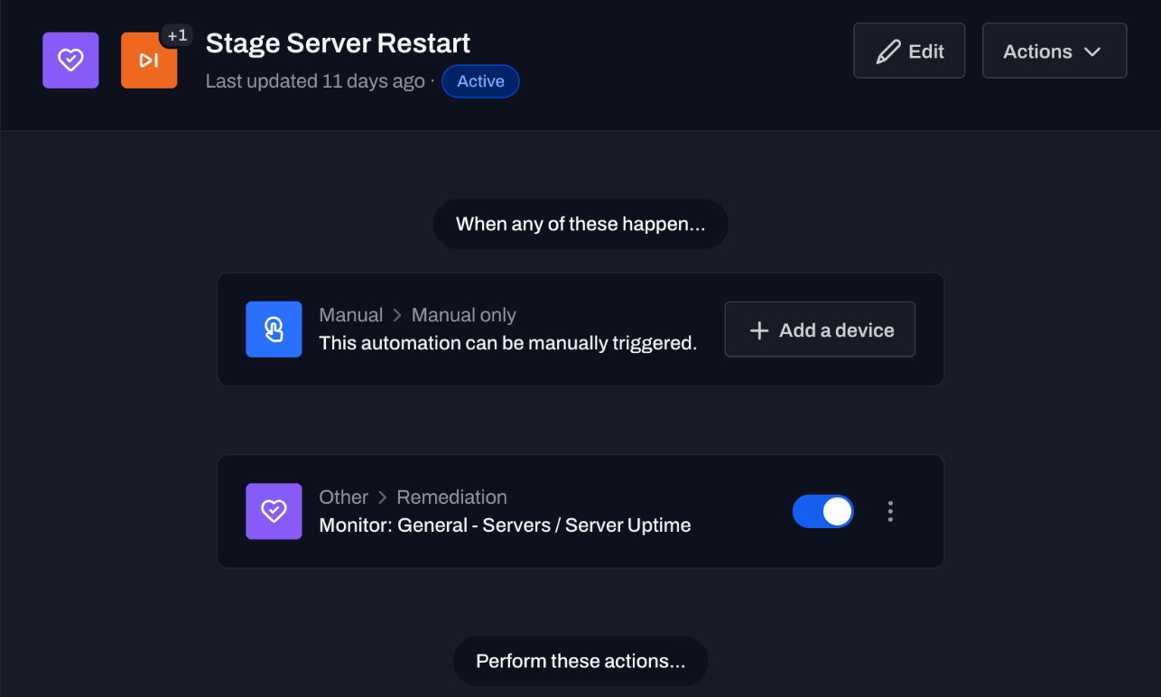 Server restart automatoin