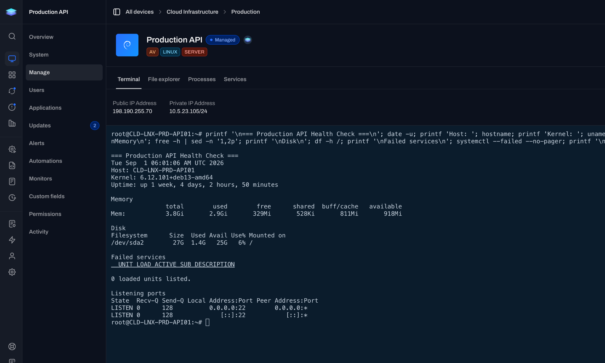 linux remote session open in the browser