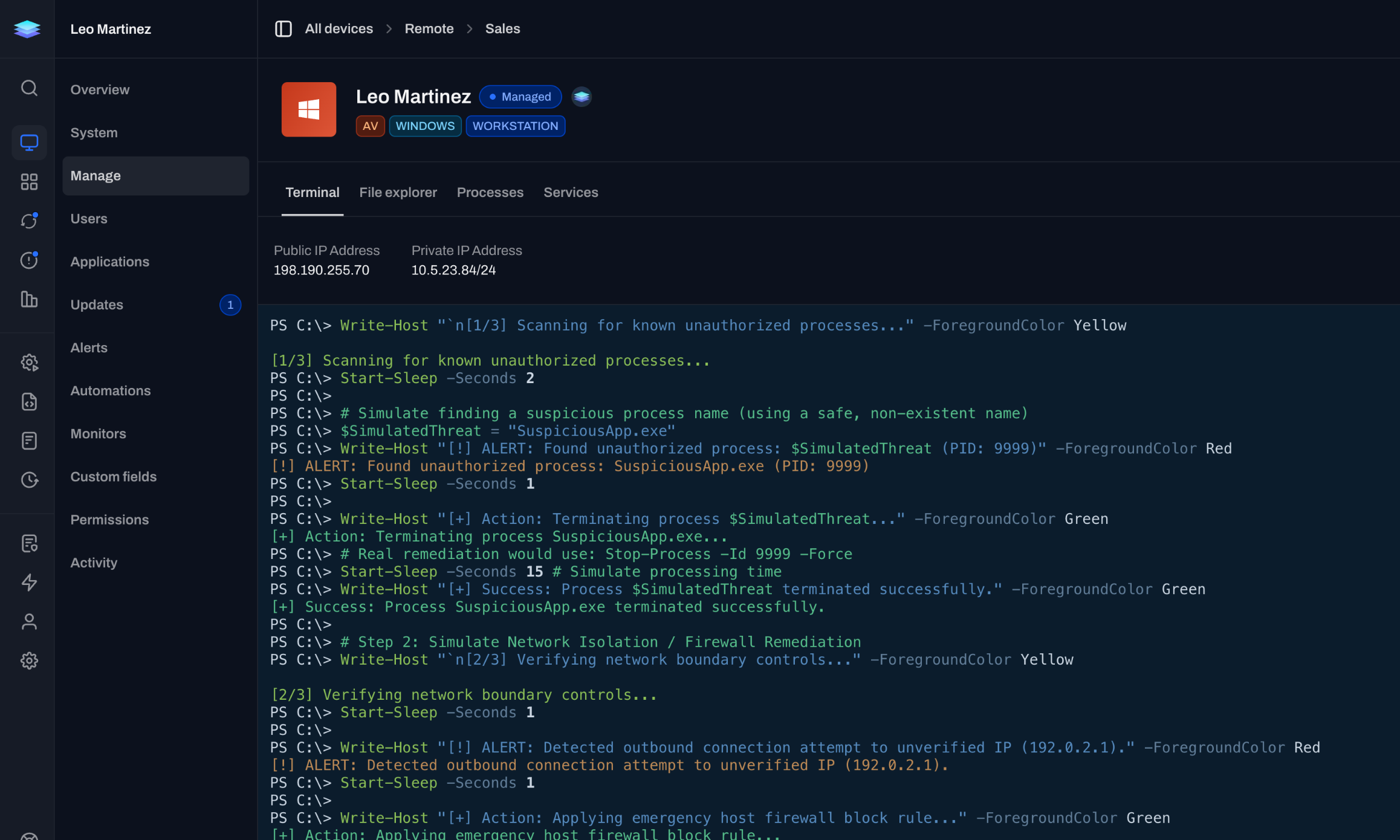 console combining remote control and background management